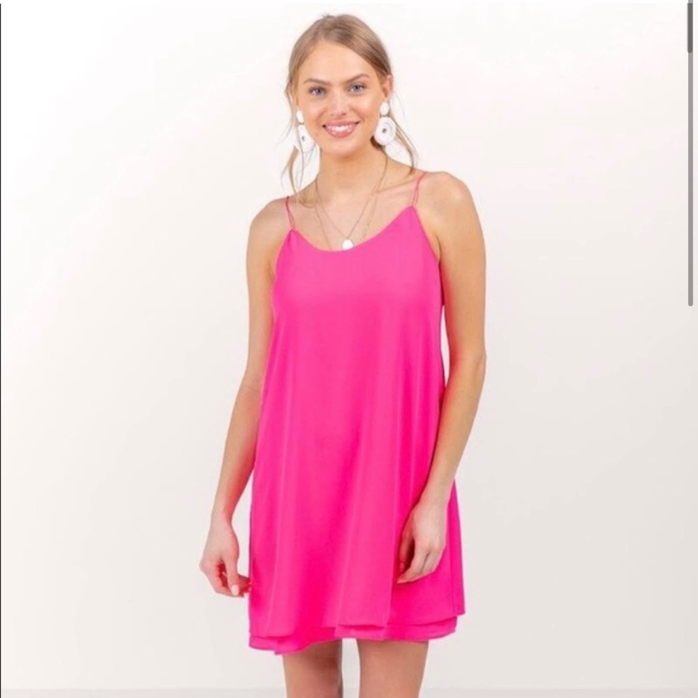 NWT Francesca’s Ayla Double Layer Shift Dress. - Picture 1 of 11